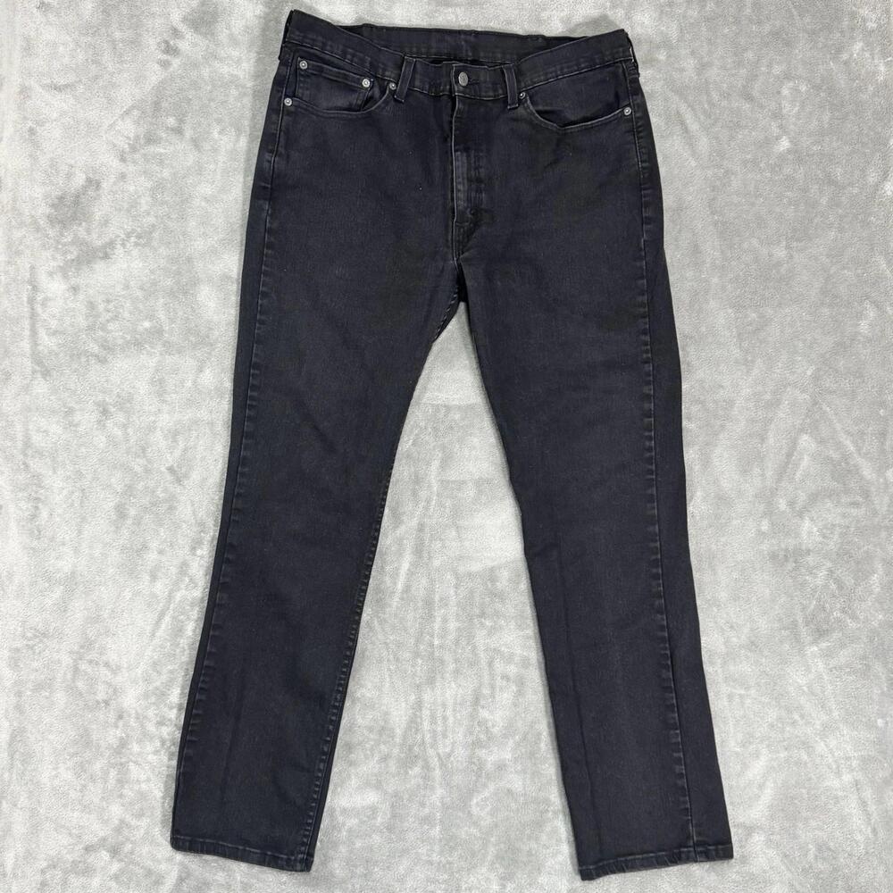 Levis 514 Jeans Men's Size 38x32 Straight Black Pockets Denim Casual Grunge